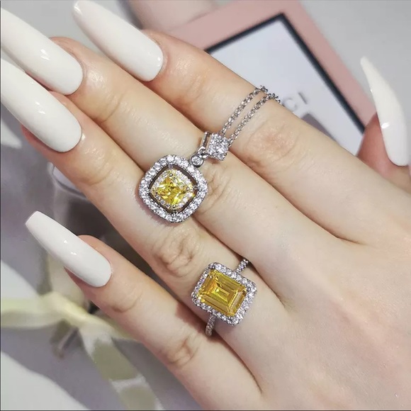 Yellow Sterling Silver Jewelry Engagement Wed…